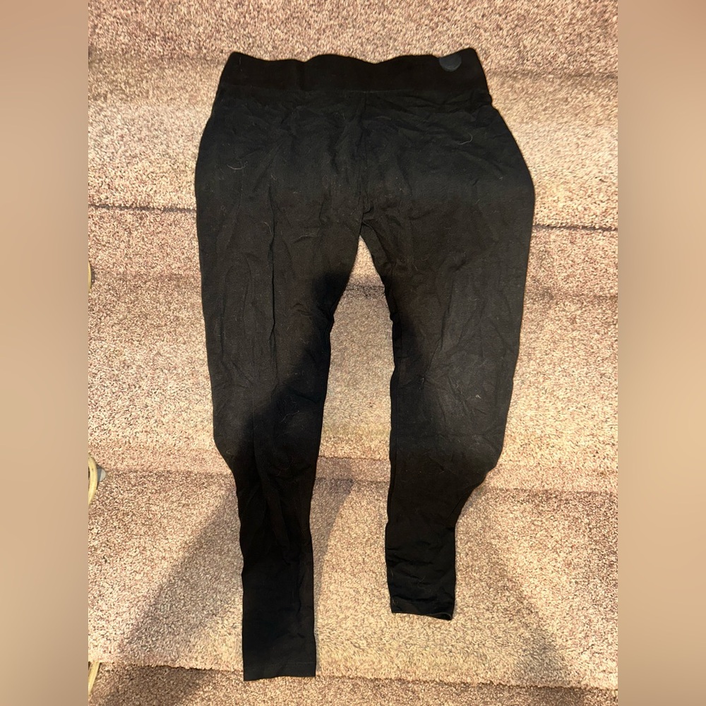 Logo Layers XXSP Women’s Black Cotton Leggings with Elastic Waistband